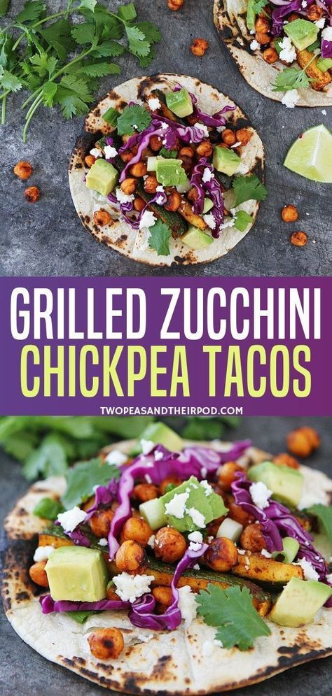 Zucchini Chickpea, Chickpea Tacos, Vegetarian Grilling, Authentic Mexican Recipes, Vegetarian Tacos, Summer Meal, Grilled Zucchini, Summer Recipe, Delish Recipes