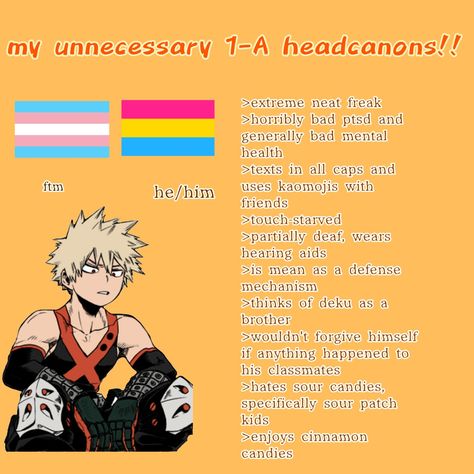 Bakugo Hearing Aids, Bakugo Kinnie Bingo, Bakugo With Hearing Aids, Trans Bakugou Katsuki, Trans Bakugou Au, Trans Mha, Trans Kirishima, Bakugou Headcanons, Trans Bakugou