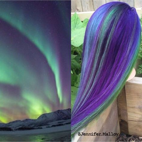 Up Your Color Game with Northern Lights Hair ... Northern Lights Hair, Aurora Hair, Creative Hair Color, Creative Hair, Pastel Hair, Hair Design, Mermaid Hair, Rainbow Hair, Light Hair