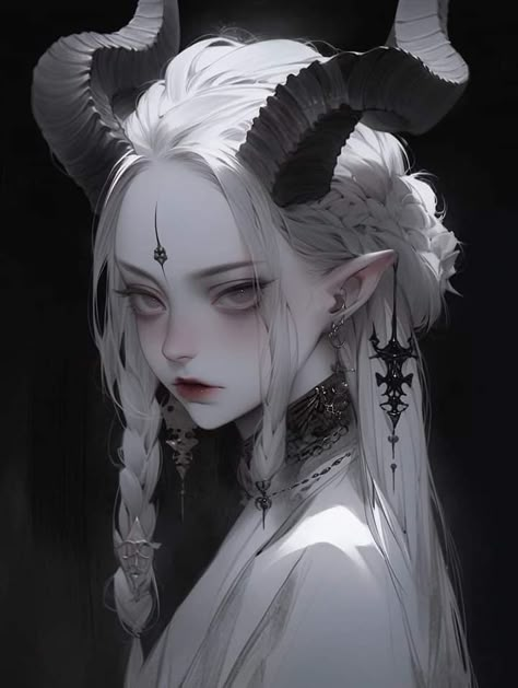 Semi Realistic Anime, Oni Girl, 캐릭터 드로잉, Desenho Tattoo, Scary Art, Jolie Photo, Dark Anime, Character Portraits, Image Hd