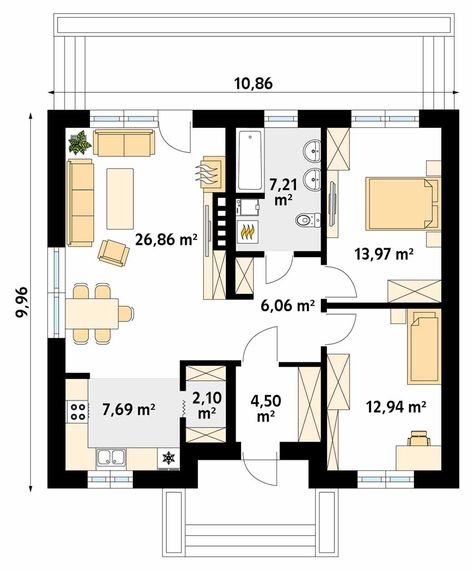 Studio Apartments Ideas, Modern Studio Apartment Ideas, Apartments Ideas, House Plans Modern, Small House Design Philippines, Small House Blueprints, Bungalow Floor Plans, Apartment Floor Plans, House Layout Plans