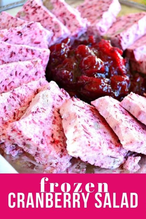 Frozen Cranberry Salad, Recipes Cranberries, Girly Food, Cranberry Salad Recipes, Cranberry Fluff, Food From Around The World, Christmas Yummies, Christmas Salads, Cranberry Cream Cheese