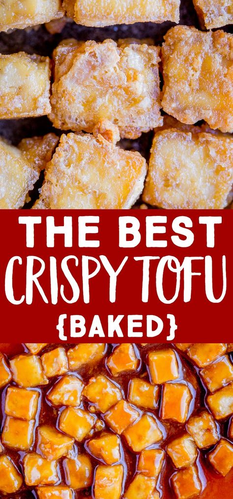 This is the BEST Crispy Tofu Recipe! It's BAKED to perfection making it a much healthier choice and perfect to use in your next stir fry or to just snack on! Made with healthy ingredients and vegan and gluten free! #crispytofu #tofurecipe #vegan #healthy Best Crispy Tofu, Best Tofu Recipes, Salat Wraps, Tofu Recipe, Crispy Tofu, Baked Tofu, Vegan And Gluten Free, Vegan Healthy, Healthy Ingredients