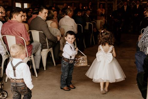 Ring Bearer Cowboy Boots, Ring Bearer Outfit Jeans, Western Ring Bearer Outfit, Suspenders Ring Bearer, Flower Girl Toddler, Rustic Ring Bearers, Toddler Flower Girl, Ring Bearer Signs, Ring Bearer Flower Girl