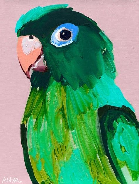 Painting Parrot, Parrot Art, Parrot Painting, Parrots Art, 얼굴 드로잉, Bird Canvas, Green Bird, Parakeets, Arte Sketchbook