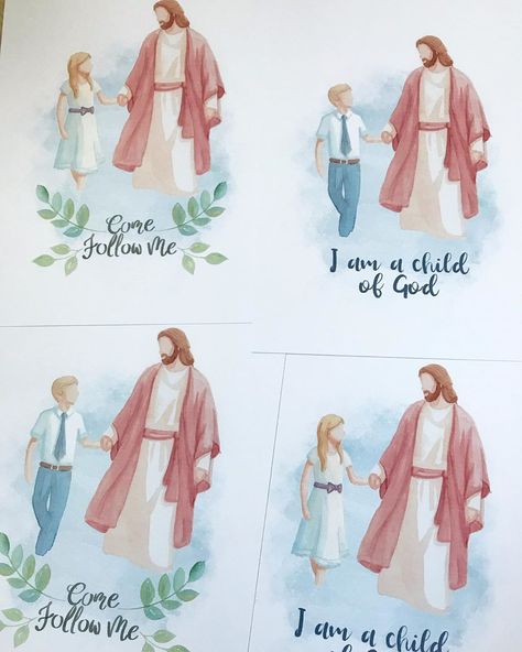 LDS Paintings and Portraits on Instagram: “New prints are available today!!! How beautiful are these for a child’s baptism decor or for your child’s room? I can think of so many ways…” Lds Room Decor, Lds Watercolor Art, Lds Baptism Decorations, Lds Paintings, Lds Baptism Pictures, Baptismal Covenants Lds Printable, Talk On Baptism Lds Kids, Lds Baptism Blanket Poem, Lds Baptism Gifts