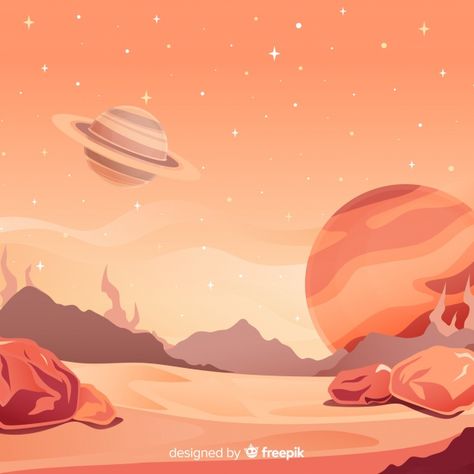 More than a million free vectors, PSD, photos and free icons. Exclusive freebies and all graphic resources that you need for your projects Mars Illustration, Mars Landscape, Mars Art, Art Spatial, Space Illustration, Landscape Background, Space Poster, Copyright Free, Art Et Illustration