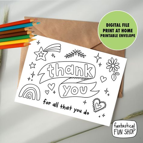 Thank You Card For Teacher From Student, Thank You Card For Teacher From Kids, Thank You Cards For Teachers, Thank U Cards, Lion Craft, Firefighter Art, Thank You Cards From Kids, Teachers Day Card, Leaving Cards