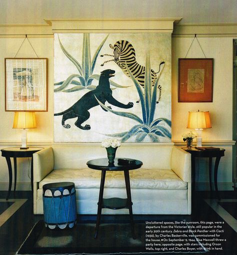 zebra and black panther Timeless Decorating, Elsie De Wolfe, Beverly Hills Houses, Professional Decor, Marlene Dietrich, A Living Room, Architectural Digest, Beautiful Interiors, Interior Design Styles