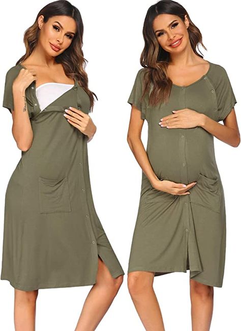 Delivery Hospital Gown, Birthing Gown, Maternity Nightgown, Delivery Hospital, Labor Gowns, Gown Sewing Pattern, Nursing Gown, Nursing Friendly Dress, Nursing Nightgown