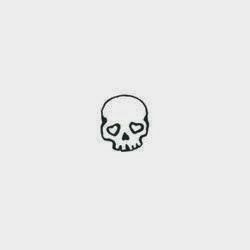 Skeleton Love Tattoo Ideas, Stick And Poke Skull Tattoo, Tattoos With Skeletons, Rock Aesthetic Tattoo, Skull Doodle Tattoo, Tiny Punk Tattoos, Skull Cute Tattoo, Cute Skeleton Tattoo Simple, Skull Tattoos Cute