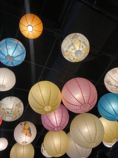 Paper Lantern Aesthetic, Pastel Lanterns, Lantern Aesthetic, Senior Prom, Ap Art, Light Design, Hanging Lanterns, Paper Lanterns, Lantern Lights