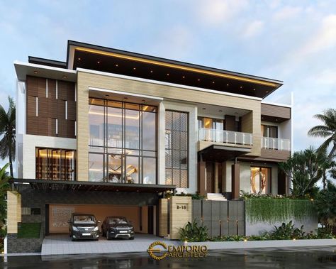 Emporio Architect, Villa Bali, Bali House, Modern Exterior House Designs, Architectural Services, House Outside Design, Bungalow House Design, House Architecture, House Elevation