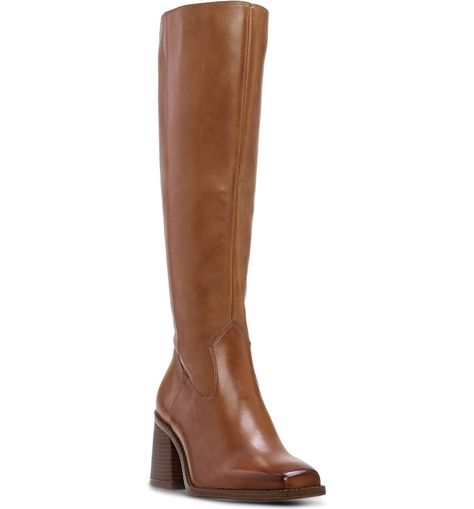 Wide Calf Tall Boots, Brown Boots Outfit, Light Brown Boots, Vince Camuto Boots, Heel Knee High Boots, Black Leather Shorts, Brown Knee High Boots, Trendy Outfits Winter, Black Platform Boots