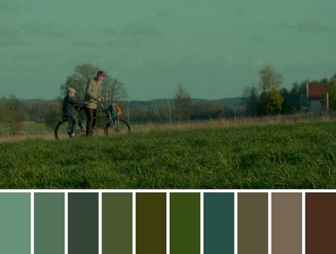 Movie Palette Color, Cinematic Pallet, Cinematic Color Palette, Film Color Palette, Green Movie, Color In Film, Movie Color Palette, Filmmaking Inspiration, A Man Called Ove