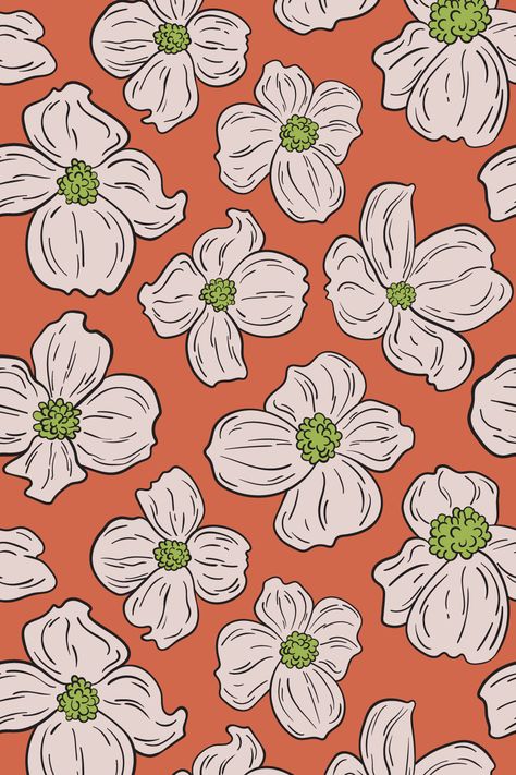 Hawaiian Shirt Pattern, Bedroom Mural, Flower Print Pattern, Flower Drawing Tutorials, Dogwood Trees, Bible Cover, Dogwood Flowers, Bloom Blossom, Flower Pattern Design