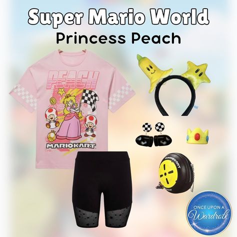 Super Mario World Princess Peach Outfit Idea Peach Inspired Outfit, Princess Peach Inspired Outfit, Epic Universe, Super Mario World, Universal Studios Hollywood, Outfit Plan, Mario Bros, Super Mario, Be Perfect