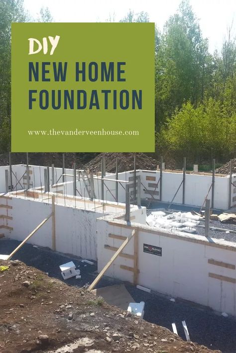 How to pour concrete for a new home ICF foundation. Do you want a warm and dry basement? Then you need to try ICF! Easy to install. Great tips for owner builders Diy Icf Home, Icf Foundation, Pour Concrete, House Flipping Business, Concrete Block Foundation, Icf Home, Home Foundation, Concrete Homes, Block Foundation