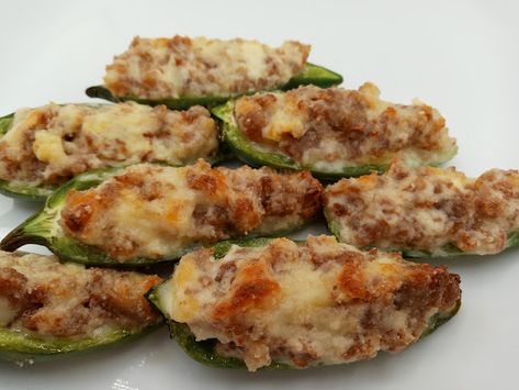 Jimmy Dean Sausage Recipes, Jalapeno Poppers With Sausage, Stuffed Jalapeno Poppers, Sausage Stuffed Jalapenos, Stuffed Jalapeno, Jimmy Dean Sausage, Instant Pot Slow Cooker, Sausage Rolls Recipe, Football Appetizers