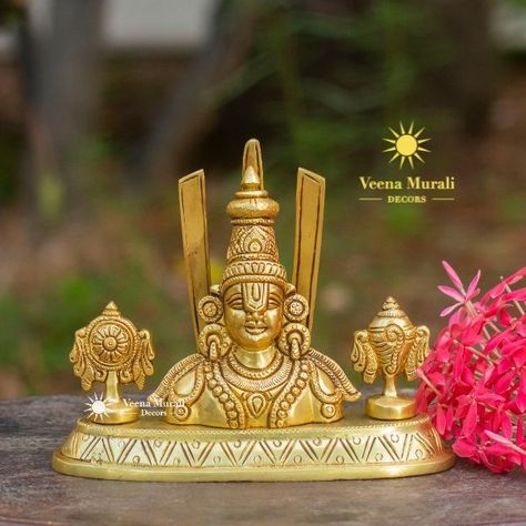 Buy antique styled brass artefacts and traditional wooden arts online - Veena Murali Decors Shiva Linga, Buddha Face, Ethnic Home Decor, Tall Lamps, Goddess Decor, Pooja Room, Lord Vishnu, Pooja Rooms, Brass Table