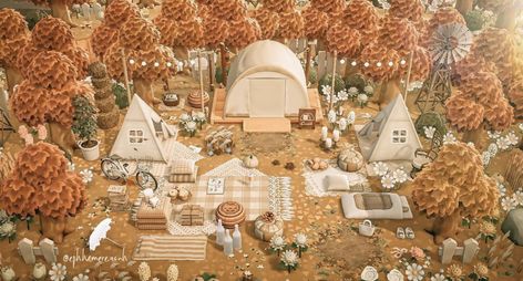 Acnh Cottagecore, Happy Sunday Friends, Happy Home Designer, Adorable Homes Game, Inspiration Board Design, Animal Crossing Game, Island Design, Autumn Forest, Wide Angle