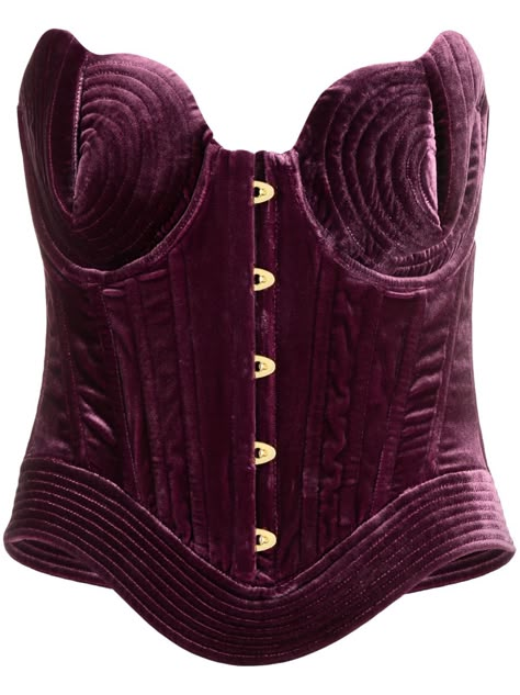 Maria Lucia Hohan Destiny Velvet Corset Top - Farfetch Velvet Corset Top Outfit, Velvet Corset Top, Corset Top Outfit, Summer Outfits Curvy, Maria Lucia Hohan, Velvet Corset, Teal Top, Vest Designs, Givenchy Women