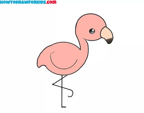 How to Draw a Flamingo for Kindergarten - Easy Drawing Tutorial For Kids