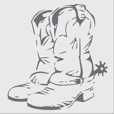 12-inch tall pillow sized Cowboy boots stencil by PearlDesignStudio on Etsy Cowboy Stencil, Western Stencils, Badge Logo, Joe Browns, Pillow Size, Wild West, Cowboy Boots, Image Search, Etsy Seller