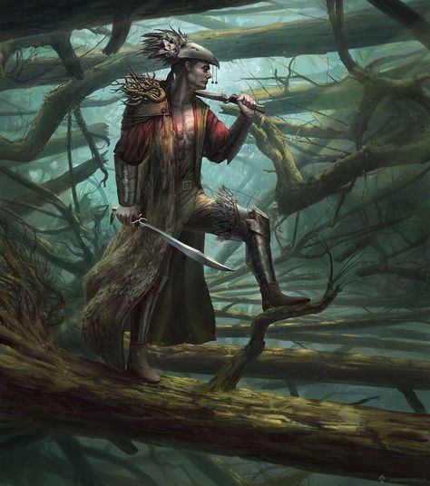 Forest Warrior, Warrior Concept Art, Animated Man, Dark Witch, Matte Painting, Fantastic Art, Fantasy Landscape, Fantasy World, Fantasy Character Design