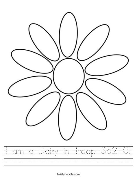 I am a Daisy in Troop 35210 Worksheet - Twisty Noodle Girl Scout Daisy Petals, Petal Template, Girl Scout Law, Twisty Noodle, Girl Scout Daisy, Daisy Scouts, Daisy Petals, Daisy Girl Scouts, Holiday Lettering