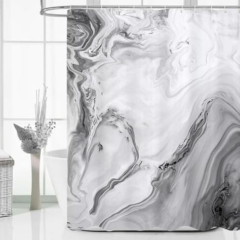 MitoVilla Grey Marble Shower Curtain, Abstract Ombre Fabric Shower Curtains for Modern Bathroom Decor, Luxury Cloth Watercolor Shower Curtain, 72x72 Luxury Bathroom Decor, Neutral Shower Curtains, Trendy Shower Curtain, Ombre Shower Curtain, Marble Shower Curtain, Shower Curtain Modern, Modern Shower Curtain, Watercolor Shower Curtain, Gray Shower Curtains