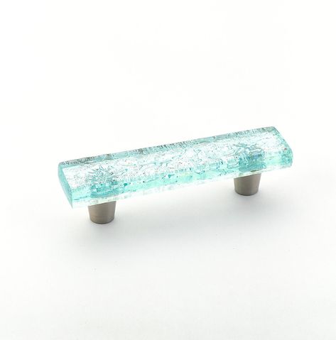 Ice, Pull, Aqua Pearl, 3" cc Kitchen Appliances Luxury, Ceiling Fan Design, Cabinet Hardware Pulls, Glass Bar, Aqua Glass, Decorative Knobs, Cabinet And Drawer Pulls, Cabinet Pulls, Glass Cabinet