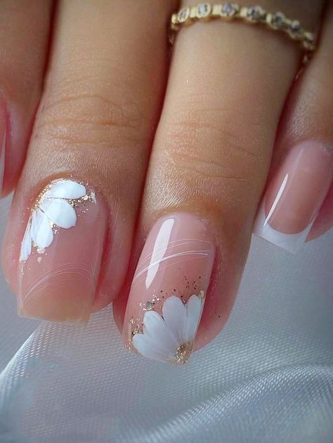 Multicolor  Collar    Color Nails Embellished   Nail,Hand & Foot Care more in telegram Gold Gel Nails, Nail Shapes Square, Elegant Nail Art, Girly Acrylic Nails, Pretty Nail Art Designs, Color Nails, White Nail Designs, Pretty Nail Art, Beautiful Nail Designs