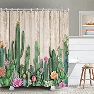 Southwest Shower Curtain, Cactus Shower Curtain, Tropical Desert, Rustic Shower Curtains, Cortinas Boho, Kids Bathroom Accessories, Desert Style, Rustic Shower, Shower Curtain Sizes