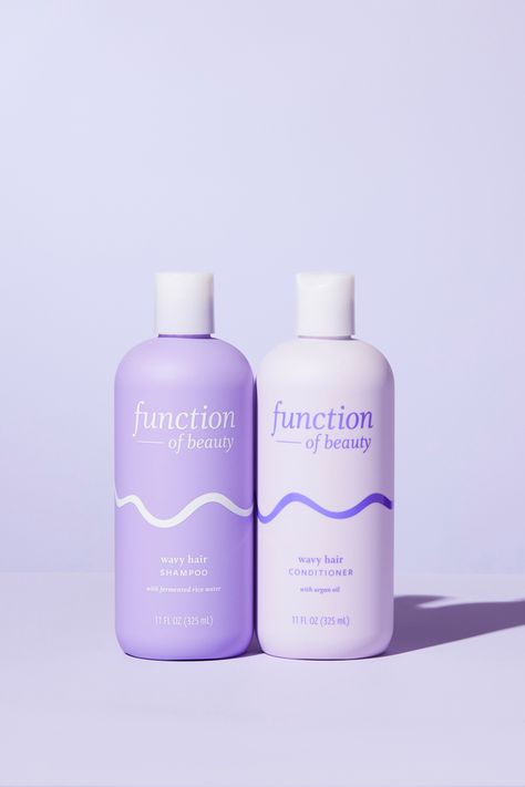 Function’s Wavy Hair Shampoo is formulated with fermented rice water to strengthen and increase elasticity and Wavy Hair Conditioner is formulated with argan oil to help promote glossiness. Customize according to your unique #hairgoals by adding up to 3 Function of Beauty #HairGoal Booster Shots into your Wavy Hair Shampoo and Conditioner base. Function Shampoo And Conditioner, Function Of Beauty Shampoo And Conditioner, Best Wavy Hair Shampoo, Function Of Beauty Shampoo, Function Of Beauty Wavy Hair, Shampoo And Conditioner Packaging, Shampoo Product Design, Hair Shampoo And Conditioner Best, Hair Product Design