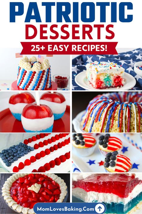 Veterans Day Desserts, Easy Flag Cake, July 4th Desserts, 4th Desserts, Blueberry Cream Pies, Patriotic Recipes, Oreo Cheesecake Bars, 4th Of July Dessert, Patriotic Treats