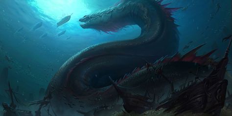 Zeus called on three entities born from primordial power to watch ove… #fanfiction #Fanfiction #amreading #books #wattpad Kan Liu, Sea Monster Art, Mythical Monsters, Sea Serpent, Cool Monsters, Fantasy Beasts, Riot Games, Fantasy Monster, Sea Monsters