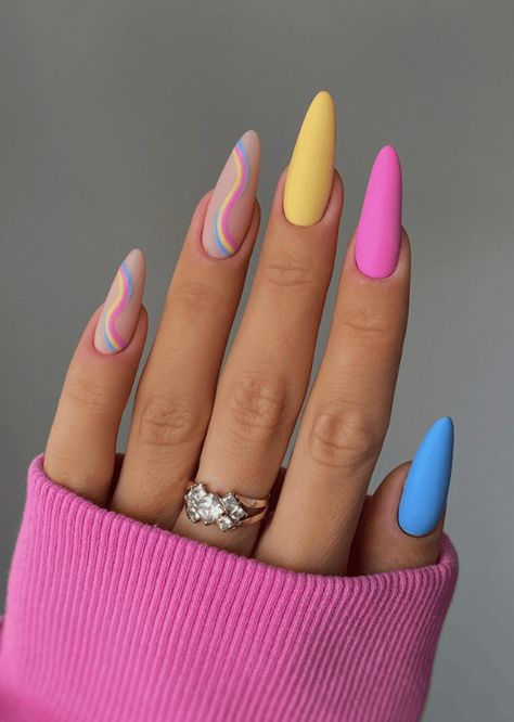 60+ Outstanding Spring Nails Designs You Need To Try ⋆ Beautymone Yellow Nails Design, July Nails, Yellow Nails, Nail Designs Spring, Chic Nails, Nail Polishes, Cute Acrylic Nails, Perfect Nails, Nails Design