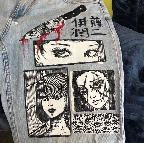 ✿ margaux ✿ on Twitter: "https://t.co/SybDPzT3lN" / Twitter Art On Pants, Graduate College, Painted Clothes Diy, Denim Art, Diy Vetement, Custom Jeans, Tin Cans, Anime Inspired Outfits, Painted Jeans