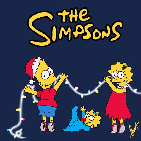 Simpsons Christmas Aesthetic, Christmas Simpsons, Simpsons Christmas, Black Room Decor, Black Room, The Simpson, Christmas Aesthetic, The Simpsons, Christmas Card