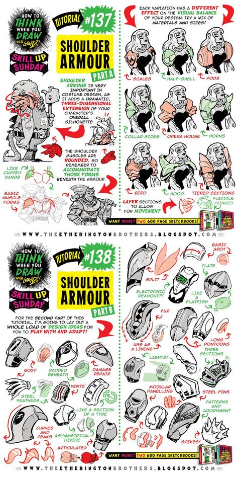 Armour Tutorial, Draw Cartoon Characters, Armor Tutorial, Shoulder Armour, Creativity Drawing, Drawing Doodles, Comic Tutorial, Draw Cartoon, 3d Drawings