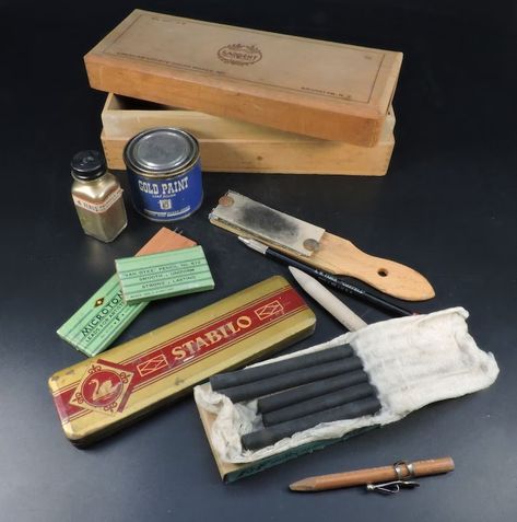 Vintage Art Supplies Drawing Supplies Sketching Supplies Art Supplies Lot Artist's Sketch Supplies Wooden Sargent Art Box - Etsy Sketch Supplies, Sketching Supplies, Vintage Art Supplies, Sargent Art, Artist Sketches, Drawing Supplies, Pencil Boxes, Small Bottles, Marking Tools