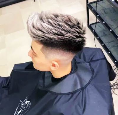 Mid Fade Haircut, Men Blonde Hair, Dyed Hair Men, Mid Fade, Gents Hair Style, Mens Hair Colour, Quiff Hairstyles, Men Hair Color, Faded Hair