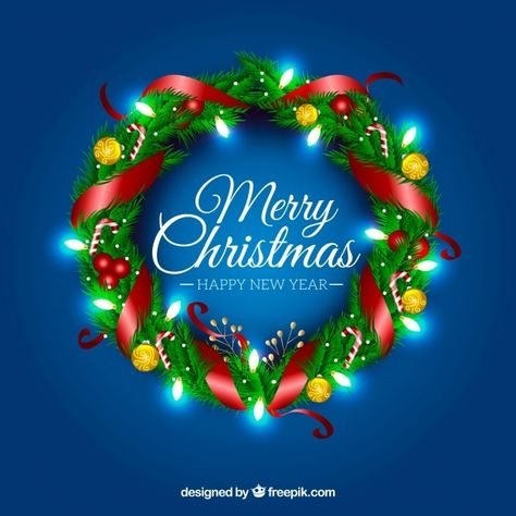 Realistic christmas wreath with shiny li... | Free Vector #Freepik #freevector #background #christmas #floral #christmas-background Merry Xmas Greetings, Wallpapers Gifs, Merry Christmas Images Free, Xmas Garland, Merry Christmas 2023, Christmas Facebook Cover, Drawing Kit, Best Christmas Wishes, Wallpaper Natal