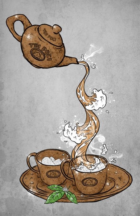 ✯ tea Books And Tea, Tea Illustration, Canary Birds, طابع بريدي, Tea Art, My Cup Of Tea, Tea Shop, Coffee Love, Coffee Art