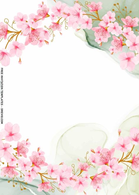 Cherry Blossom Quinceanera, Cherry Blossom Printable, Sakura Wedding, Cherry Blossom Wallpaper, Floral Invitations Template, Flower Graphic Design, Japanese Sakura, Quinceanera Themes, Cherry Flower