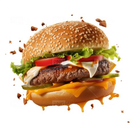 Burger Pic, Burger Png, Lettuce Burgers, Hamburgers Grilled, Double Cheeseburger, Burger Press, Unhealthy Diet, High Fat Foods, Hamburger Meat