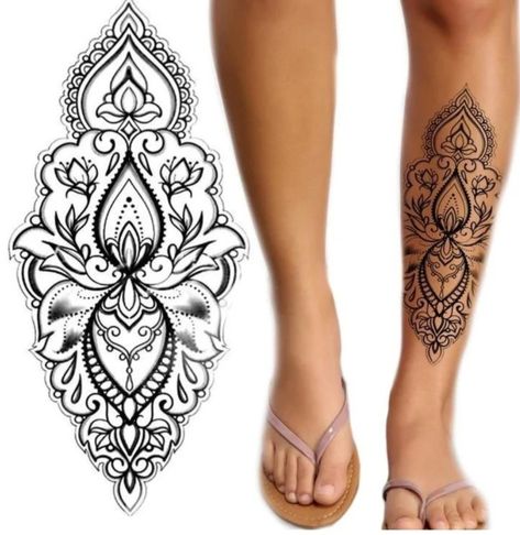 Tattoos For Women Ankle, Tattoos For Women Rose, Women Leg Tattoos, Tattoos For Women Leg, Mandala Foot Tattoo, Mandala Tattoos For Women, Back Of Leg Tattoos, Delicate Tattoos For Women, Mandala Rose