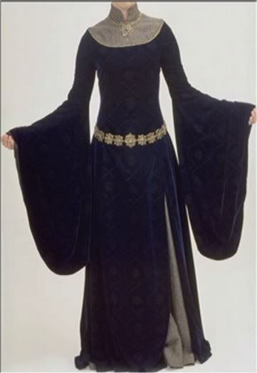 The One Ring Forums: Tolkien Topics: Movie Discussion: The Lord of the Rings: Did You Ever Notice... <b>Eowyn</b>'s Funeral Gown? Blue Velvet Gown, Lotr Costume, Gaun Abad Pertengahan, Medieval Clothes, Fantasy Dresses, Medieval Costume, Medieval Dress, Medieval Fashion, Movie Costumes