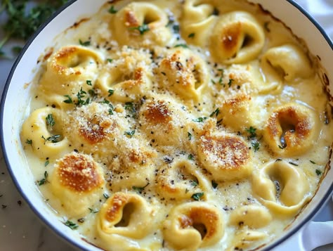 Creamy Cheese Tortellini - Tastecove Goat Cheese Tortellini, Tortellini Lasagna Bake, Creamy Cheese Tortellini, Cheese Tortellini Recipes, Planned Meals, Tortellini Recipes, Christmas Recipes Appetizers, Delicious Pasta, Recipes Appetizers